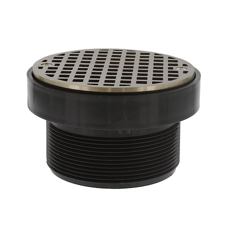 Jones Stephens 3-1/2in. LevelBest Adapter with 3-1/2in. Plastic Spud and 5in. Nickel Bronze Strainer D50520